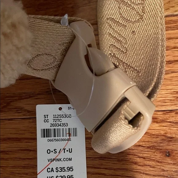 PINK Victoria's Secret Beige Sherpa Fanny Pack - Picture 2 of 6